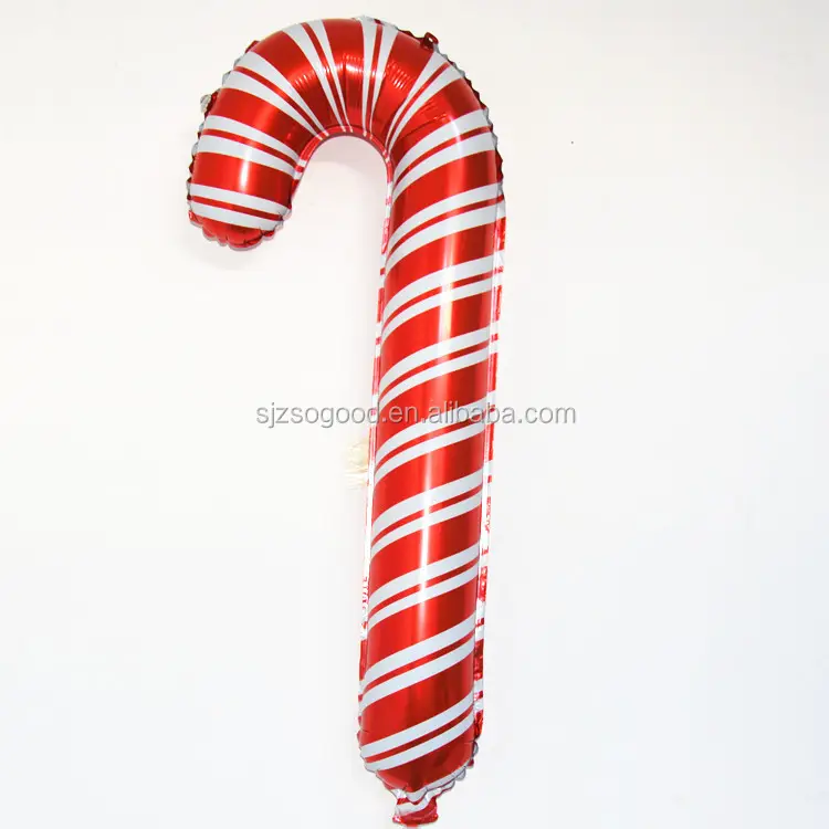 Charming Inflatable Christmas Ornament Candy Cane Balloon Eco-friendly Foil Inflatable lollipop Balloons For Christmas