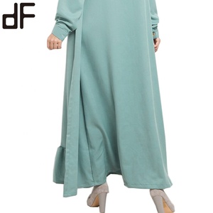 OEM abbigliamento donna modesto Khimar e Jilbab <span class=keywords><strong>Butik</strong></span> Vestidos Mujer lungo abbottonato anteriore Maxi abito musulmano a maniche lunghe Abaya - Product Image 6