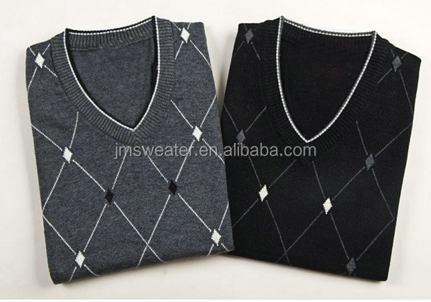 Guangzhou Custom Sweater Manufacturer Mens Knitted Pullover Vest Autumn Winter Wool V-neck Crochet Sweater Vest Pattern for Men