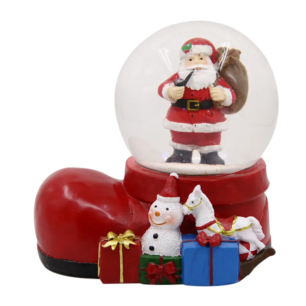 Custom Christmas gift Santa snow man resin based glass snow globe water globe wholesale