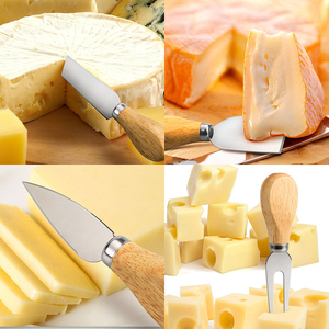 4 Pieces Cookware Stainless Steel &amp; Rubber Wood Handle Mini <strong>Knife</strong>, Butter <strong>Knife</strong>, Spatula , Fork <strong>Cheese</strong> <strong>Cheese</strong> <strong>Knife</strong> <strong>Set</strong> - Product Image 4