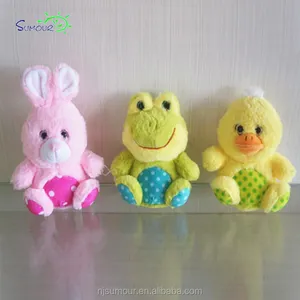 Más Popular personalizada Pascua color rosa animal conejo de peluche de juguete regalos