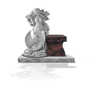 Sirena de encargo tallado Pedestal Banco granito Sub-base Aurora granito banco