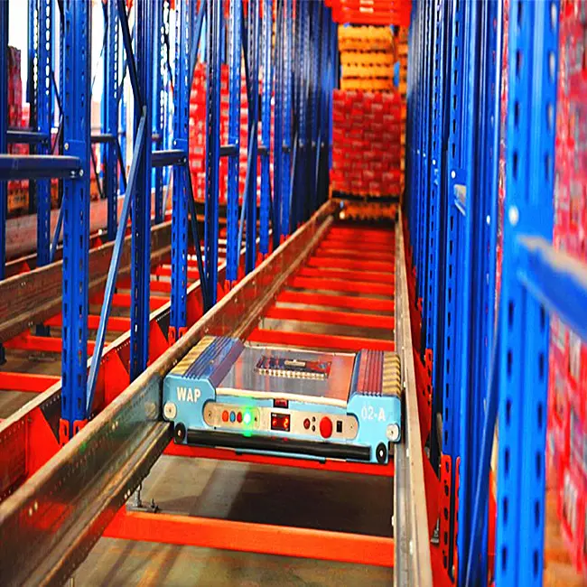 warehouse storage heavy duty automated radio shuttle racking system