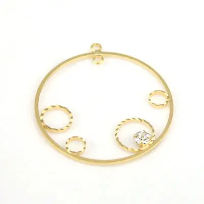 Wholesale Mexico New Arrival CZ Gold plated Filigree Round batched jewelry Accessories finding