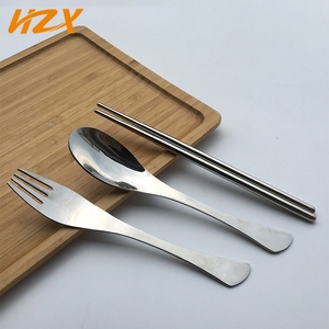 Acier inoxydable Poli <span class=keywords><strong>Miroir</strong></span> Voyage Enfants Baguettes Cuillère Ensemble Enfants Mignon Couverts Multiples Couleur Emballage - Product Image 1