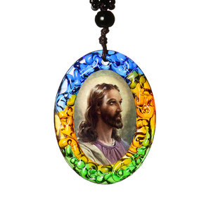 Su misura In <span class=keywords><strong>vetro</strong></span> di <span class=keywords><strong>Murano</strong></span> dei monili di Gesù croce vergine Maria christian religioso collana del pendente
