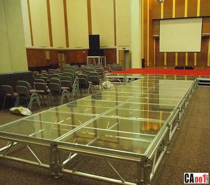 Diskon besar aluminium kaca kuat panggung portabel untuk pernikahan