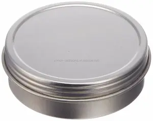 Runde aluminiumbehälter für shea butter, silber flache aluminium dose für haar pomade