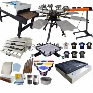 factory sell high quality manual 8 color 8 station rotary tshirt silk screen printing machine