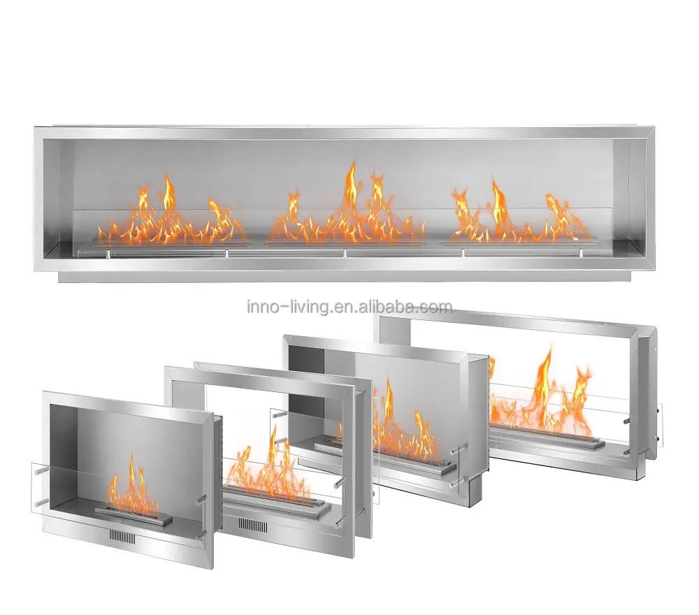 on sale 2 sided electric fireplace with co2 sensor remote control linear fire place