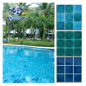 Carreaux de piscine en porcelaine <span class=keywords><strong>turquoise</strong></span> et <span class=keywords><strong>bleu</strong></span>, carreaux de couleur 100% mm, conception de fissures, pour piscines et spa, prix en gros, 100 - Product Image 1