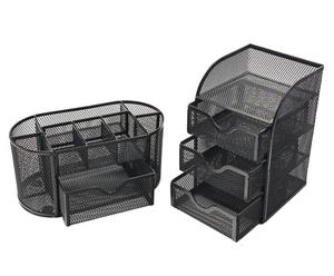 Rak Meja Kerja dan Sekolah Wideny dari Kawat Logam Baja, 2 Buah Tempat Penyimpanan Perlengkapan Meja dan Set Organizer Penyimpanan 3 Laci - Product Image 2