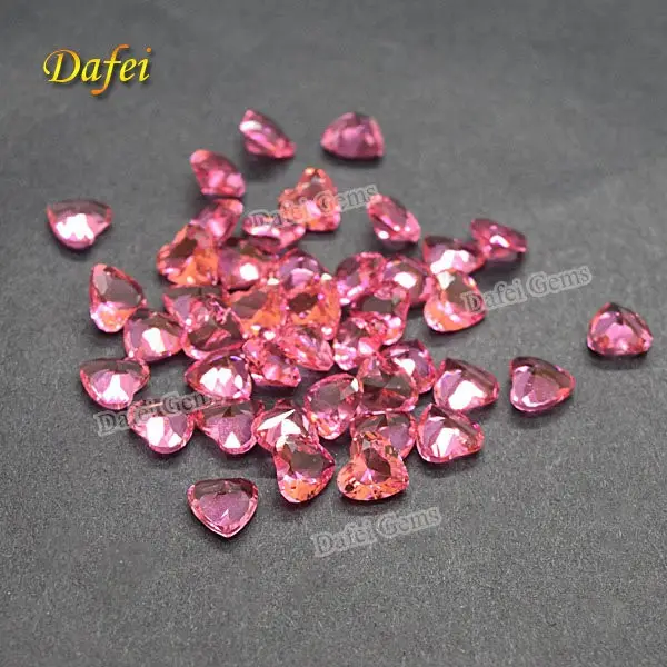 Pink Heart Shape Glass Gems For Decoration