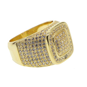 Anelli in Oro per Uomo 2023, Gioielli Hip Hop con Micro Pavé di Zirconi per Matrimonio e Fidanzamento - Product Image 1