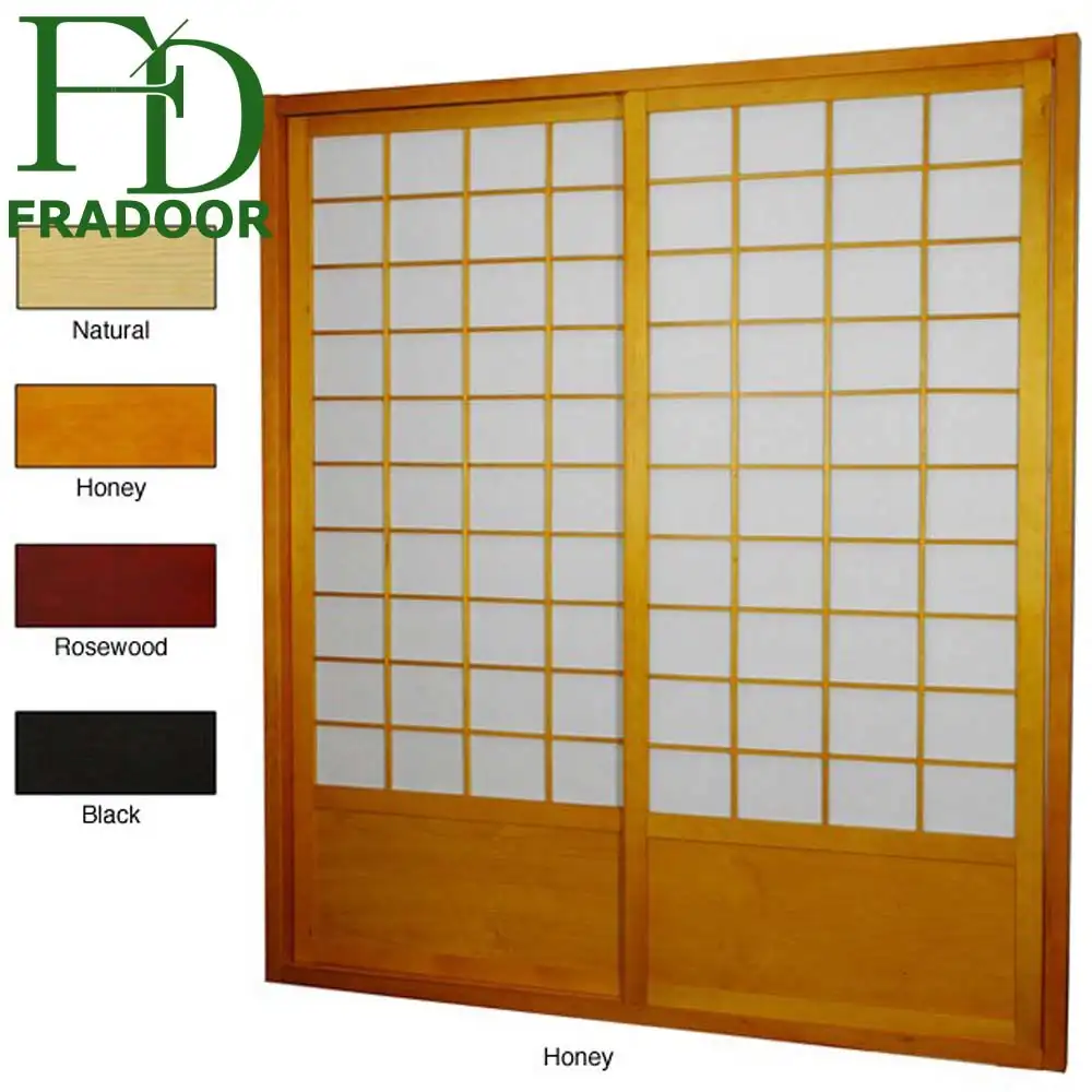 Puerta deslizante de madera de pino acrílico, papel shoji de estilo japonés para sala de estar, casa y oficina