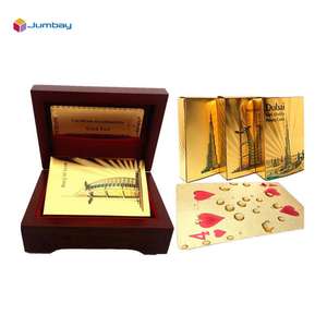 Carte à jouer plaquée feuille d'or <span class=keywords><strong>Pro</strong></span> 24k dubai burj al arabe carte à jouer <span class=keywords><strong>poker</strong></span> avec étui en option - Product Image 4