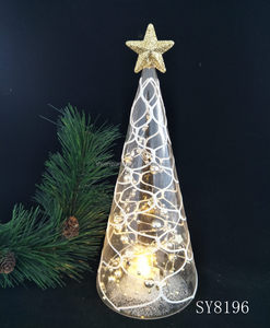 New Design <strong>Christmas</strong> Home Decoration Led Light up clear Glass <strong>Tree</strong> <strong>Top</strong> - Product Image 2