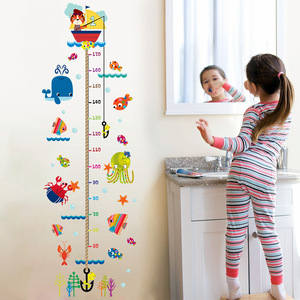 Dessin animé bébé chambre <span class=keywords><strong>animal</strong></span> mur autocollant carte de croissance - Product Image 1