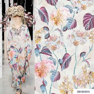 Keqiao factory clothing garment dress various floral design custom digital print georgette fabric