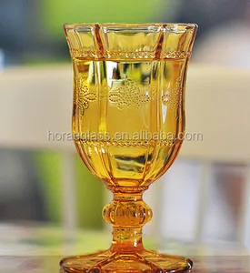 Short Stem colored goblet glass wine wholesale colored stem wine glass