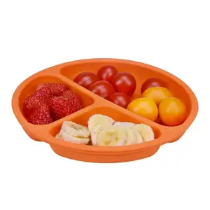 silicone bowl food dinner eating hot microwave child table place toddler baby feeding plate