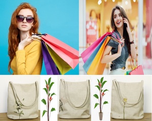 De <span class=keywords><strong>yute</strong></span> <span class=keywords><strong>grande</strong></span> impreso al por mayor de la playa arpillera bolso de lino bolso de compras - Product Image 6