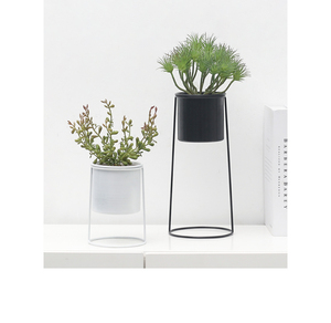 Jardinière noire moderne pour l'hiver, support de plantes en métal pour décoration de salon, 2 pièces - Product Image 5