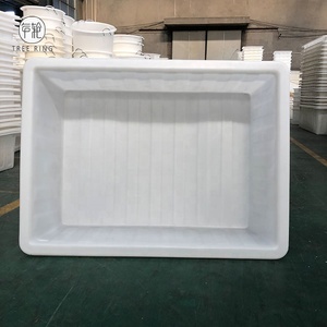 Rotomould 700L לבן צבע LLDPE גדול מזון כיתה פולי מלבני פלסטיק אמבטיה לדיג שוק - Product Image 2