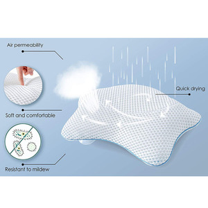 Coussin de bain antidérapant pour la <span class=keywords><strong>baignoire</strong></span> Spa E120, oreiller de bain à 6 ventouses, confortable, <span class=keywords><strong>repose</strong></span>-tête, soutien des épaules et du dos, nouveau - Product Image 4