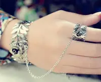 Браслет в стиле бохо с античным серебряным оттенком розы, браслет, подчиненная цепочка, звено, кольцо, Открытое кольцо