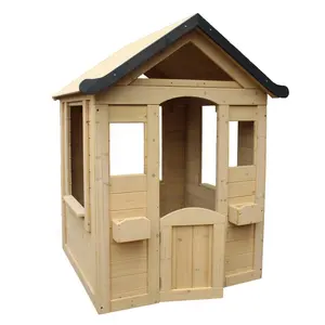 OEM çocuklar ahşap DIY açık playhouse