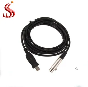 Cabo usb de microfone, cabo adaptador de áudio e conector xlr fêmea para usb macho, cabo conector de microfone, link de estúdio