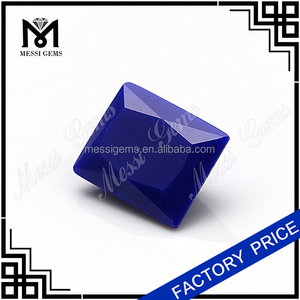 Wuzhou Fábrica sintético Al Por Mayor 8x10mm baguette lapislázuli azul nano piedra - Product Image 3
