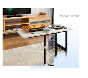 <span class=keywords><strong>Mesa</strong></span> Auxiliar Pequeña <span class=keywords><strong>Plegable</strong></span> y Móvil de Diseño Moderno y Simple con Ruedas - Product Image 5