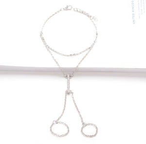 Tobillera de playa de moda para mujer, barra de cristal, sandalia descalza, cadena, joyería para pies - Product Image 2