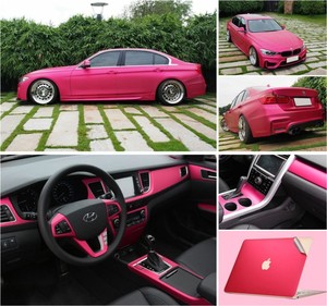 Ropa del coche de 1.52*20 m burbujas de aire libre Mate Cromo Metálico Rosa Roja de La Película Car Wraps Vinilo - Product Image 4