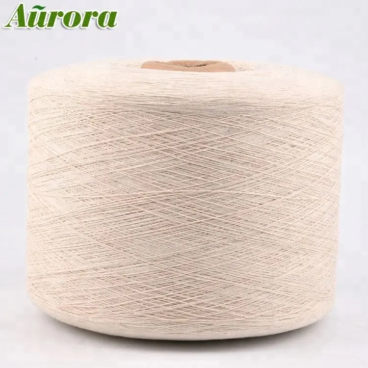 Luva de algodão para tricô ne6/1 ne8/1, torção baixa, alta qualidade, cvc65/35, fio branco cru para tricô
