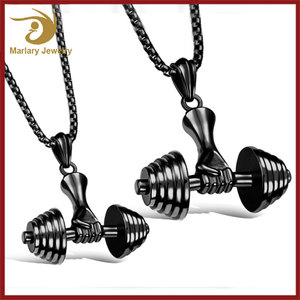 D'inspiration Hip Hop Bijoux Haltère Pendentif Personnalisé Bodybuilding Fitness Bijoux Gym Hommes Haltère Collier - Product Image 3