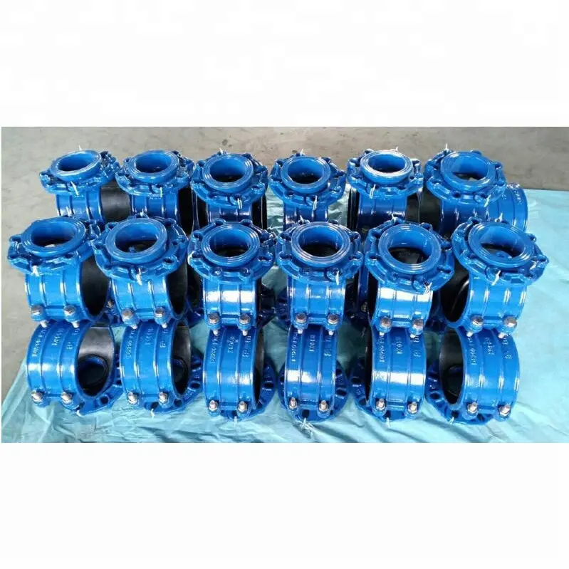 Ductile cast iron DI Saddle with loose flange for PVC Pipe Saddle clamp with flange