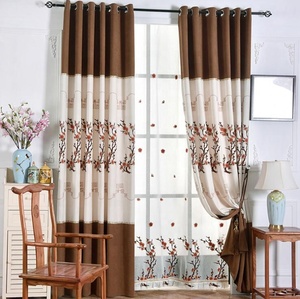 Rideau brodé de conception de fleur pour le salon // chambre à coucher rideaux de fenêtre pour enfants prêts à l'emploi tissu noir - Product Image 6