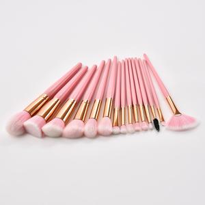 Ensemble <span class=keywords><strong>de</strong></span> 15 pinceaux <span class=keywords><strong>de</strong></span> maquillage roses avec <span class=keywords><strong>pinceau</strong></span> éventail - Product Image 3