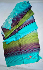 HM personalizado largo multicolor Ombre raya Jacquard patrón seda bufanda primavera moda chal accesorio - Product Image 6