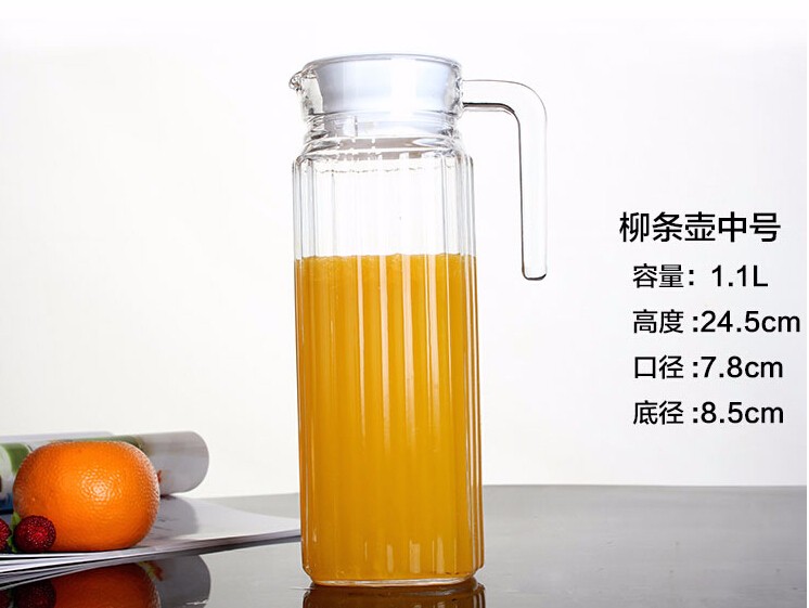 Hotsale glass kettle 1L/2L water glass jug, glass water pitcher