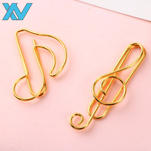 Clips en fil métallique doré de divers motifs – Point d'interrogation, dollar, poisson, flèche, étoile, diamant, nœud, note de musique pour usage au bureau - Product Image 3