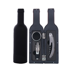 Aksesoris <span class=keywords><strong>bar</strong></span> 5 buah Set pembuka botol anggur logam baja tahan karat bentuk botol pembuka botol anggur Set hadiah