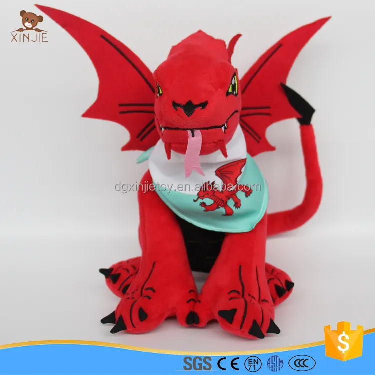 red plush dragon toy with wings for sale