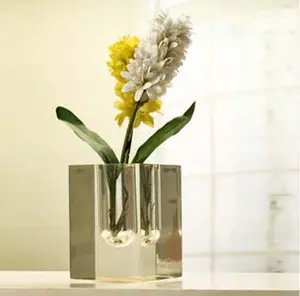 Vaso de plástico para flores, vaso acrílico transparente