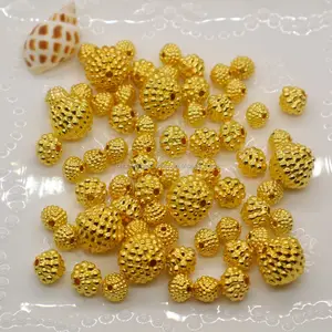 高品质CCB镀金杨梅珠果形塑料珠，用于DIY珠宝制作