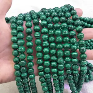 8mm Gemstone Beads Wholesale Natural AAA Malachite Gemstone Loose Beads For Jewelry Making 4mm 6mm 8mm 10mm 12mm